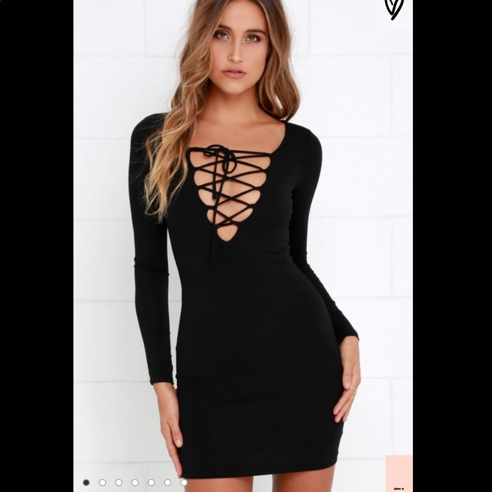 🔥🖤Lace up mini dress